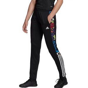 adidas Womens XS Tiro Flower Soccer Track Pant Black Multicolor